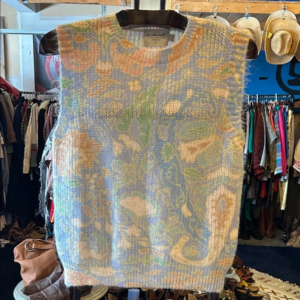 FRNCH Paris Women's Floral Mohair Vest Blouse - Picture 1 of 8